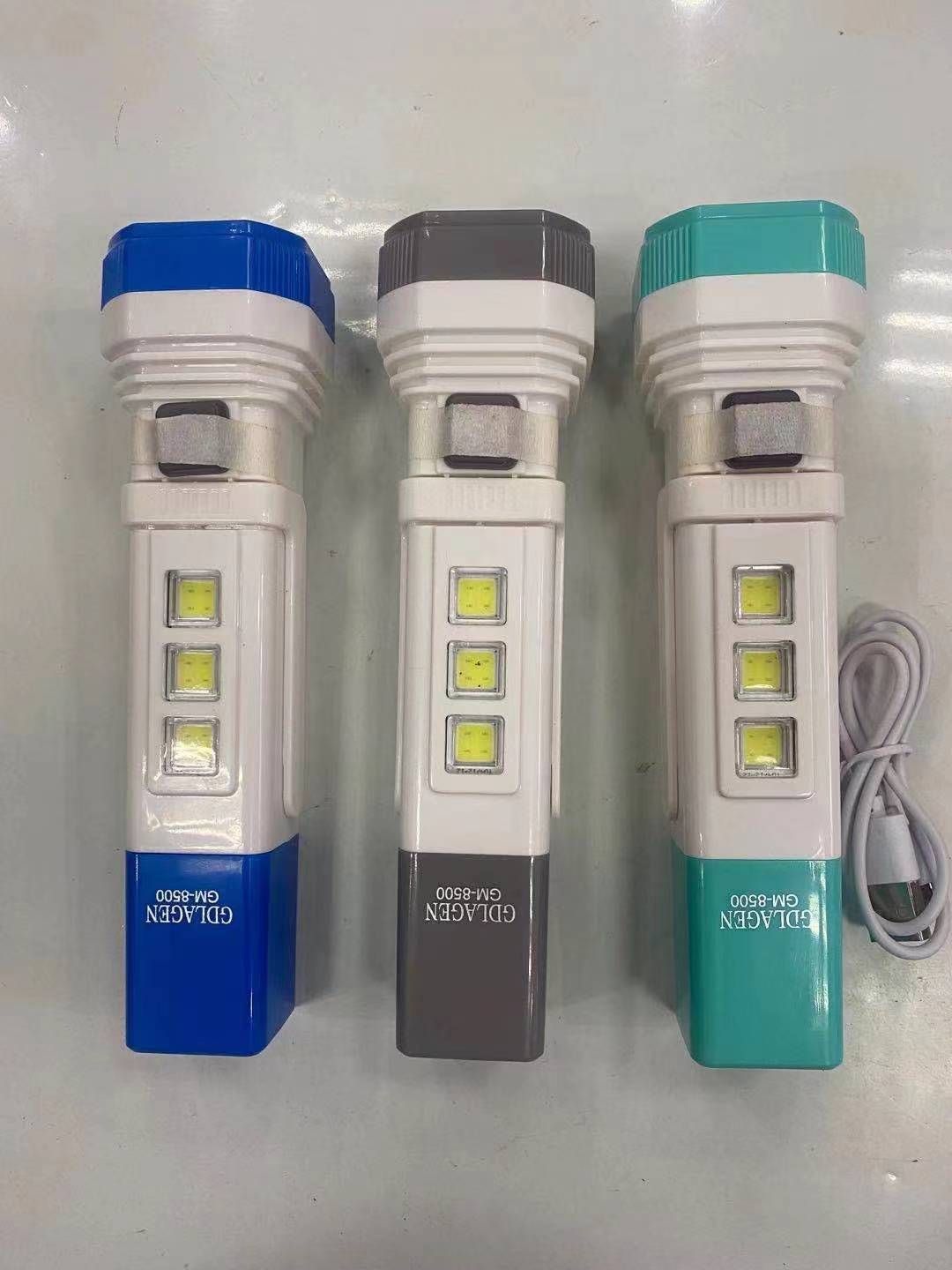 Solar Rechargeable LED Flashlight Fan Lamp